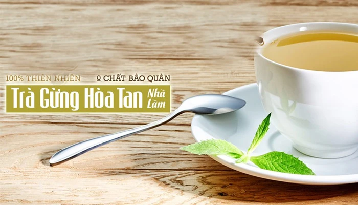 cách pha trà gừng hòa tan