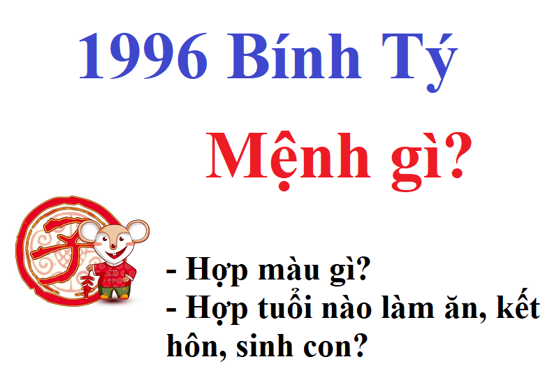 Sinh năm 1996 hợp tuổi nào?